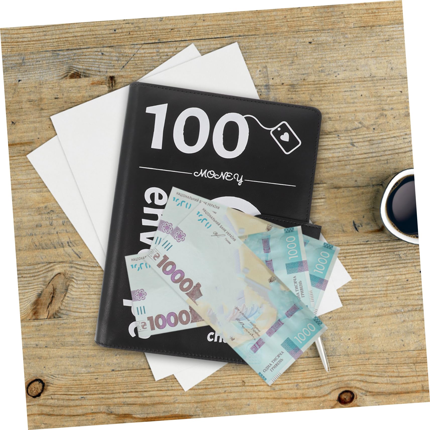 Artibetter Quaderno Challenge Risparmio Denaro per Coppie, Raccoglitore con Buste Trasparenti, Design Elegante, 4 Set per Organizzare Budget