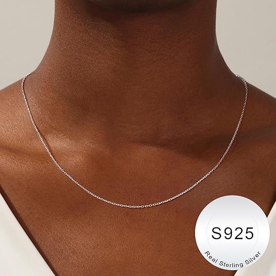 LOLIAS Halskettingen voor dames, 925 sterling zilver, goud, 14 K, parelketting, vergulde halsketting, voor vrouwen, bruiden, zussen, vrienden, verjaardag, 2 mm, zilverkleurig LOLIAS Halskettingen voor dames, 925 sterling zilver, goud, 14 K, parelketting, vergulde halsketting, voor vrouwen, bruiden, zussen, vrienden, verjaardag, 2 mm, zilverkleurig
