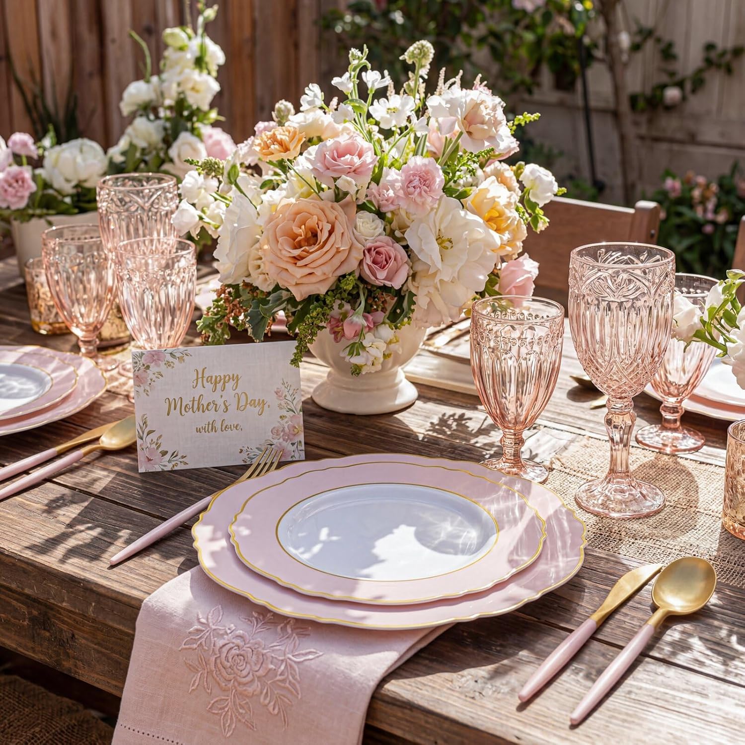 WDF 60pcs Pink Dessert Plates - 7.5inch Baroque Pink and White Disposable Dessert Cute Cake Plates for Upscale Parties &Wedding-Special for Baby Shower, Brithday, Mother's Day