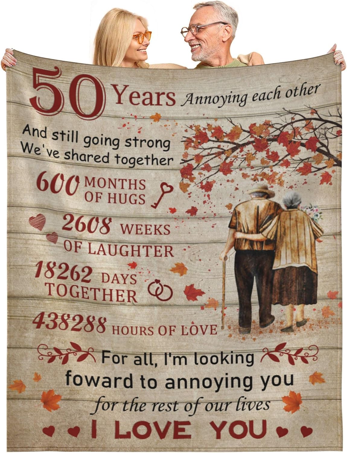 OWL QUEEN Gifts for 50th Anniversary Blanket 50th Golden Wedding