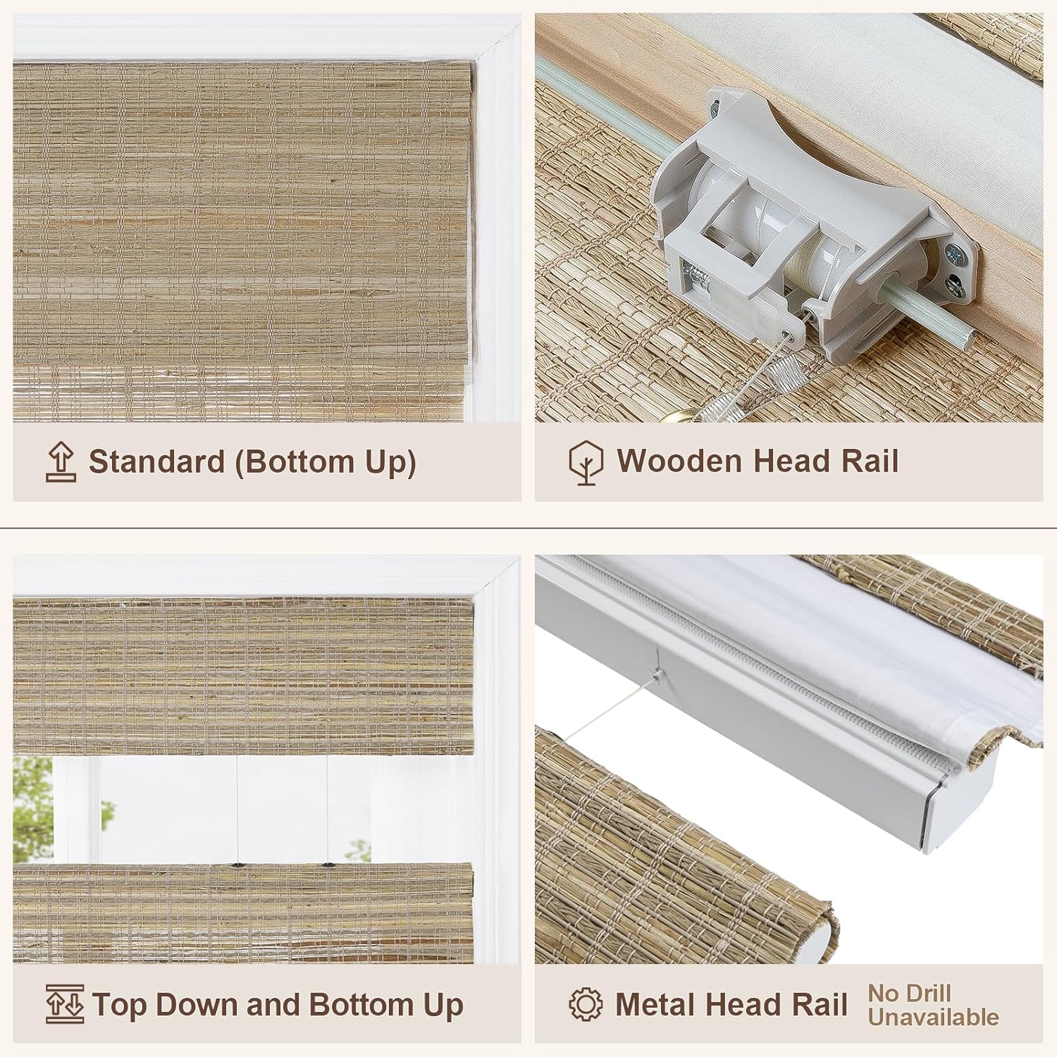 TWOPAGES Cordless Roman Blind Jute Flax Woven Roman Shade for Kitchen Windows, Custom Made Roman Window Shade Light Filtering Privacy Roman Shade, Install Hardware Included, 1 Piece, Grass Yellow