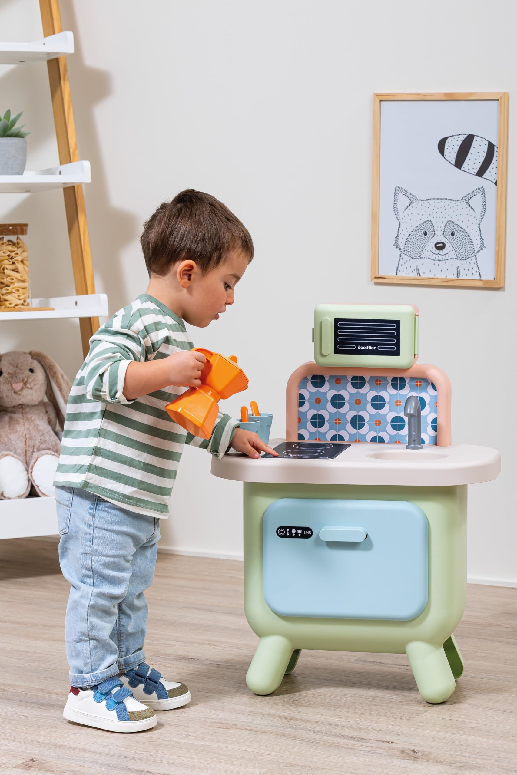 Juguetes Ecoiffier 1659 - Cocina Salvia - Fregadero + Hornear + Microondas + Lavavajillas Cesta extraíble - Juego de Cocina de imitación - A Partir de 18 Meses - Fabricado en Francia