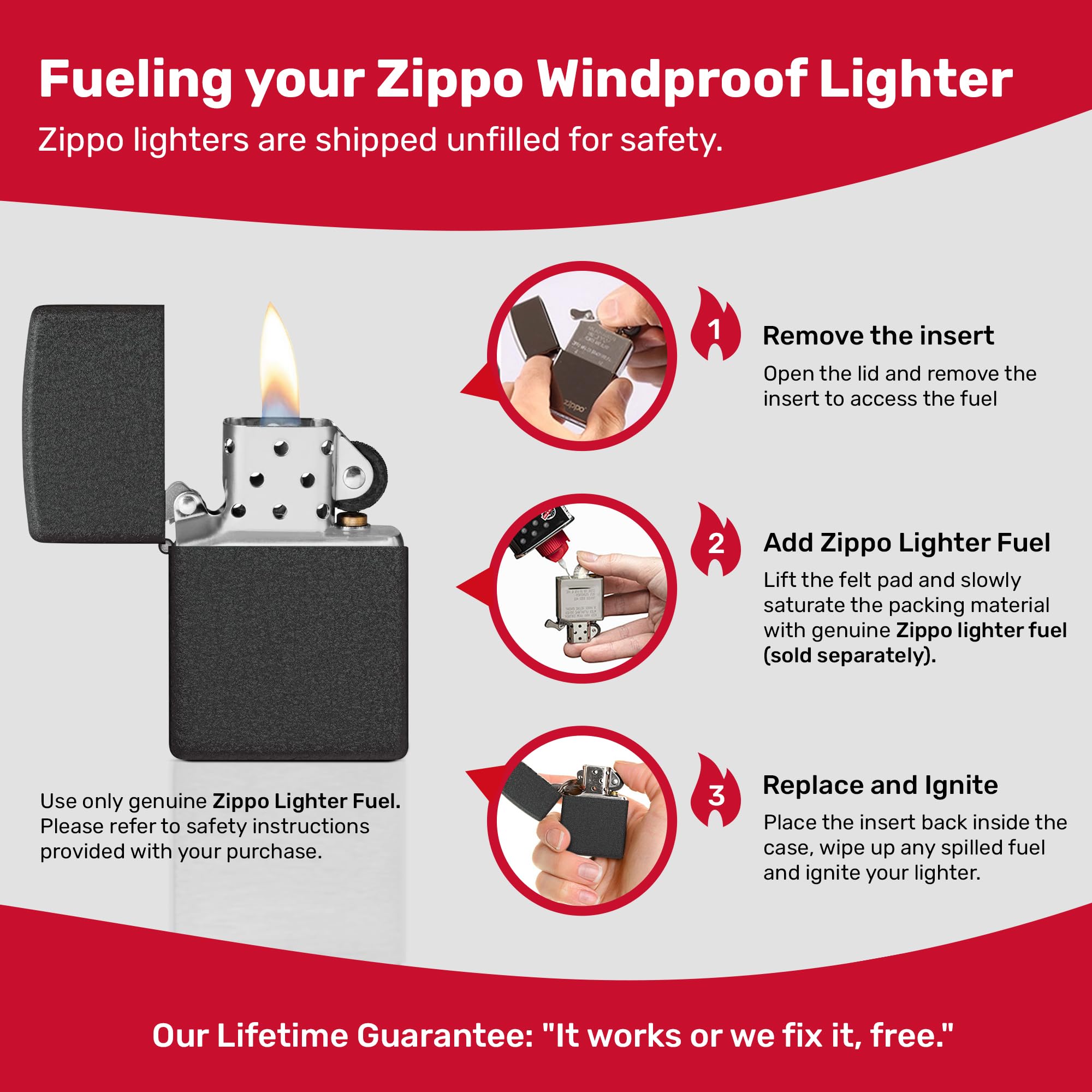 ZIPPO Mechero - Black Crackle Basismodell