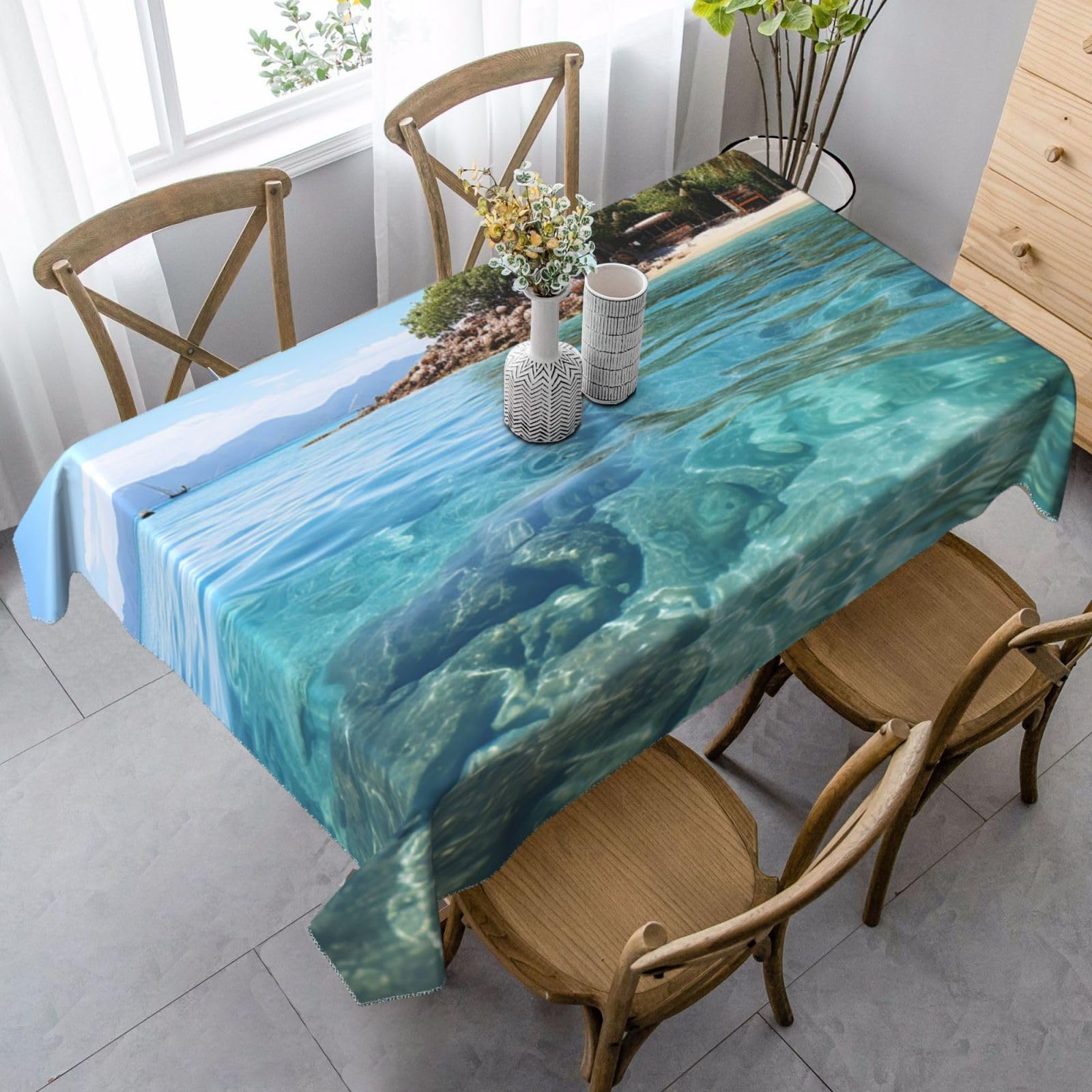 Nappe rectangulaire 89 x 140 cm infroissable pour éliminer la corvée de repassage