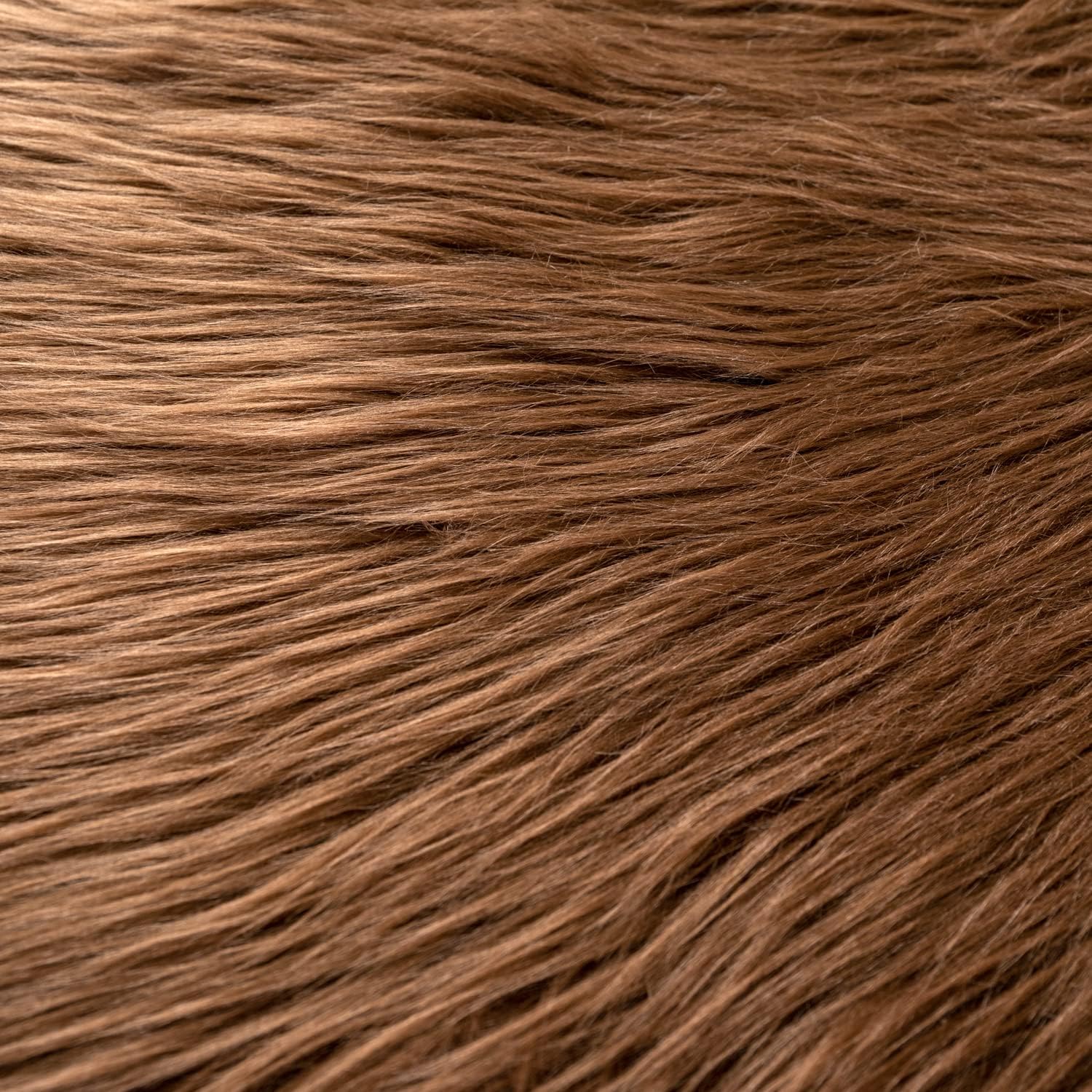 Faux Fur Fabric for Crafts, Gnomes, Animal Costumes, Cushions, Decorations Brown One Yard(36"x63"inch)