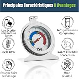 Fridge Freezer Thermometer Twin Pack for Monitoring Refrigerator Temperature Stainless Steel Freezer and Fridge Temperature Thermometer Pack - 3