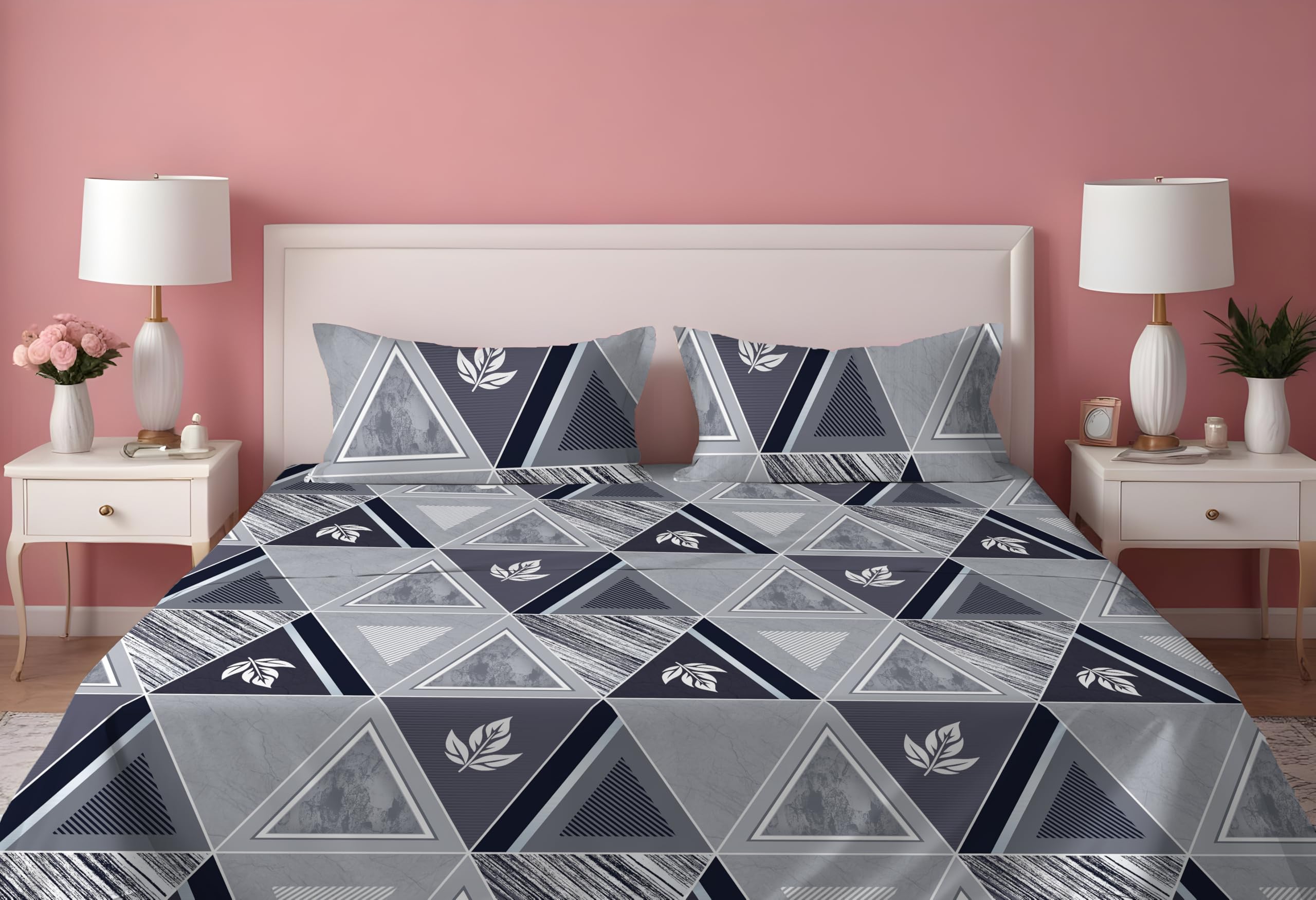DREAMLET Prime Collections 160TC Glace Cotton Wrinkelfree Breathable Supersoft Double Flat Bedsheet with 2 Pillow Covers (Gray, Flat) (B0DHKT7D9D) Amazon Price History, Amazon Price Tracker