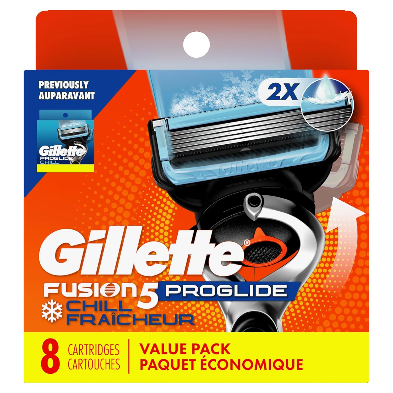 Gillette ProGlide Chill Razor Refills for Men, 8 Blade Refills - Image 8