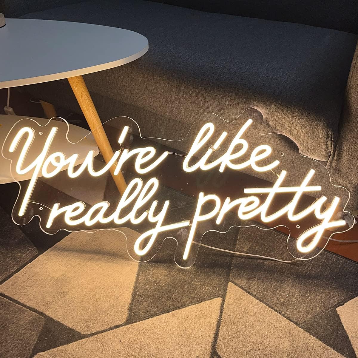 Neon Signs You are Like Really Pretty-Transparent Acrylic with Dimmers Light Signs Indoor Bedroom Decor Wall Led Neon Sign Backdrop Flex 25.5×11.8 IN Bar Christmas Party Wedding Living Room Warm White - Image 7