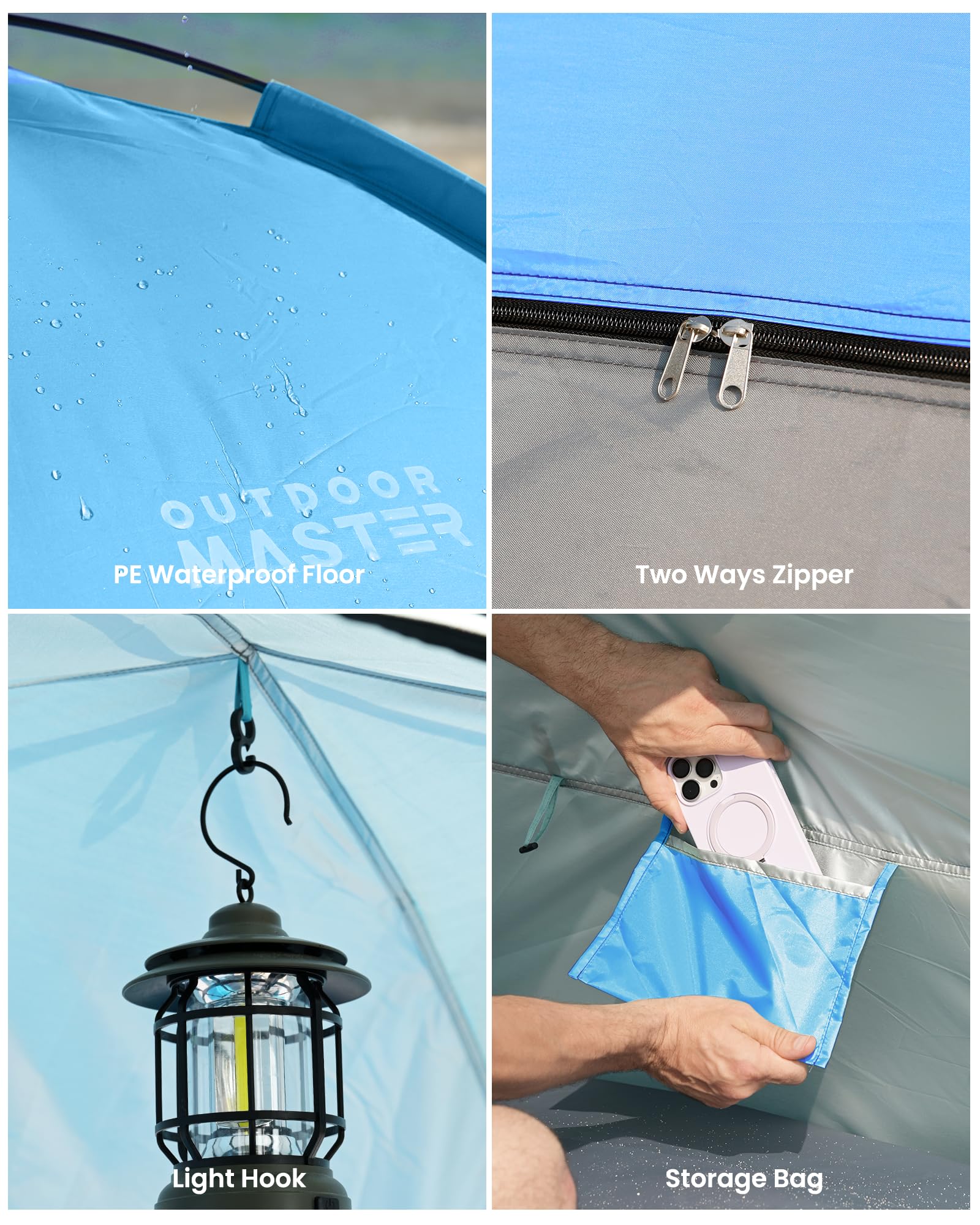OutdoorMaster Pop Up Tente de Plage de 3-4 Personnes X-Large OutdoorMaster Pop Up Tente de Plage de 3-4 Personnes X-Large