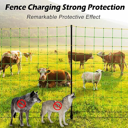 Miniatura 12 de Valla eléctrica para aves de corral, valla eléctrica portátil para aves de corral y ganado, pollo, oveja, corderos, cerdos, ciervos, perros