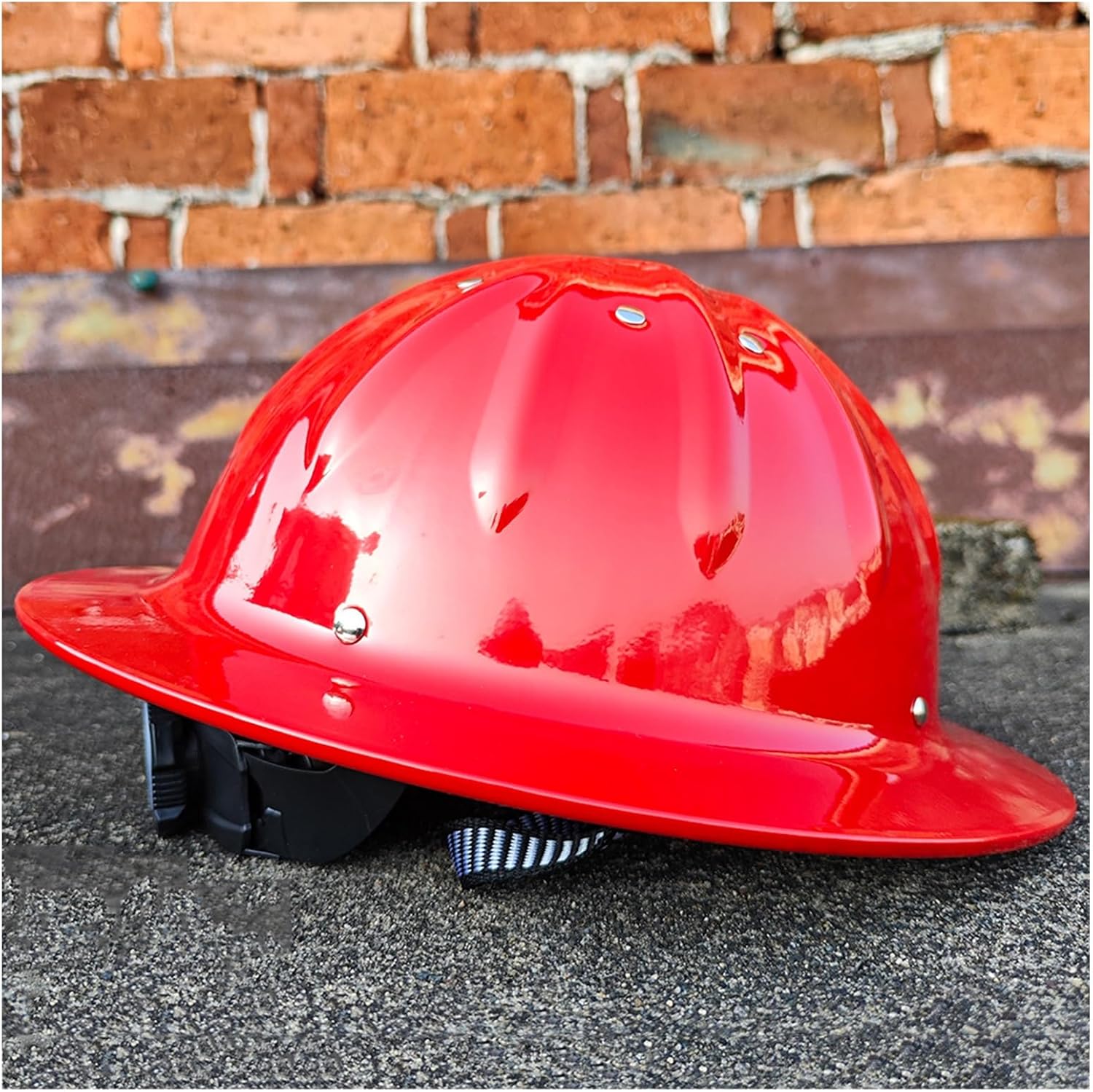 Red Aluminum Alloy Hard Hats Helmets for High-Altitude Construction Workers Reinforced Top Plate 4-Point Reinforced Inner Lining Removable