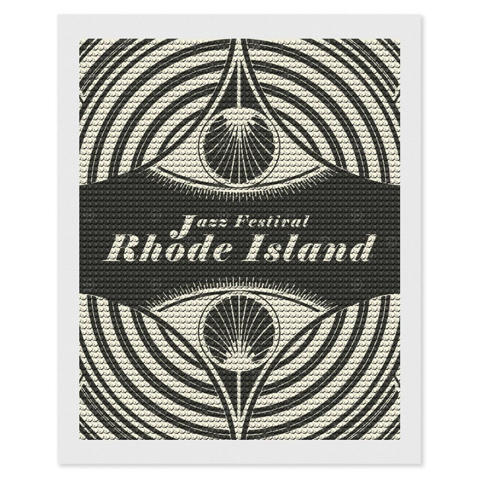 Junmoney Rhode Island Jazz Festival 5D Diamond Painting Kit 16"x20", Relaxing DIY, Mindful Craft Project, Full Kit Included, Thoughtful Present