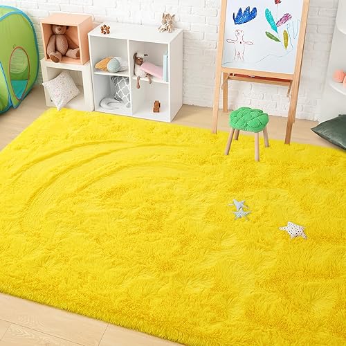 Miniatura 156 de Amearea Alfombra suave y esponjosa de alta calidad, moderna, 5 x 7 pies, alfombras de felpa mullida para sala de estar, dormitorio, habitación