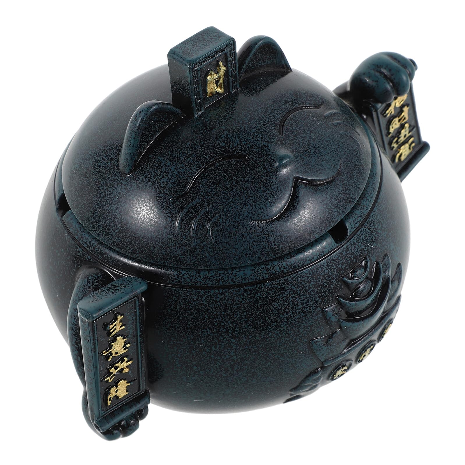 Cendrier vintage anti-cendres en céramique amulette Maneki Neko