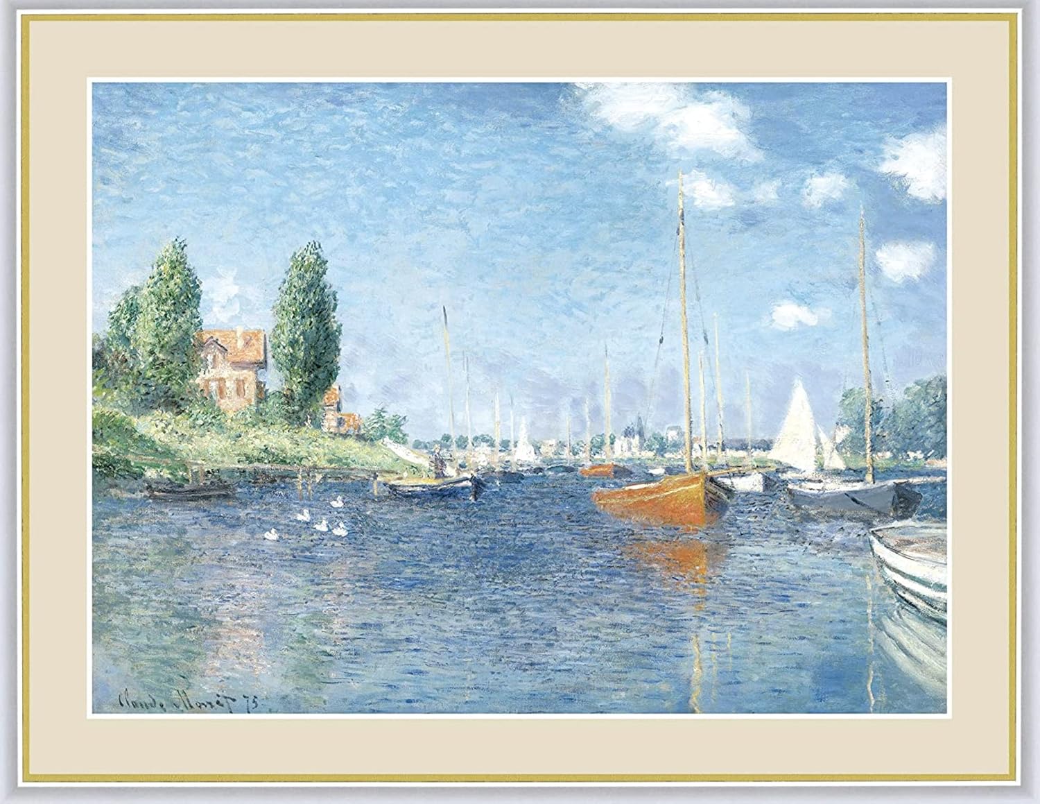 クロード モネ ジヴェルニーの積み藁 夕日 有名絵画 模写 複製画 記念品 贈答品 進物 レビューで送料無料 贈答品