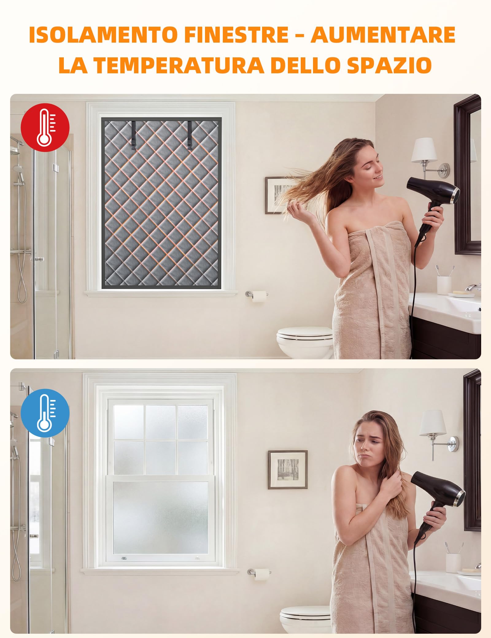 Kit di Isolamento per Finestre 120×160CM, Isolante Termico Riutilizzabile, Copertura Impermeabile Anti-Spifferi per Casa e Camera da Letto e Cantina