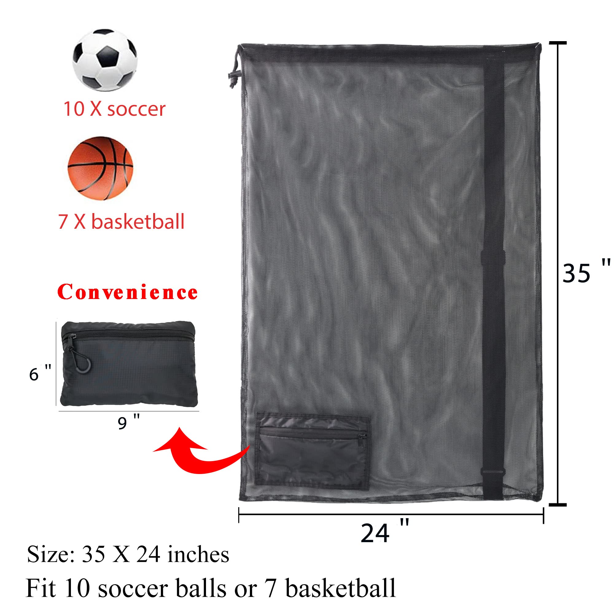 Grand Sac En Maille Avec Cordon De Serrage Pour Ballon De Sport