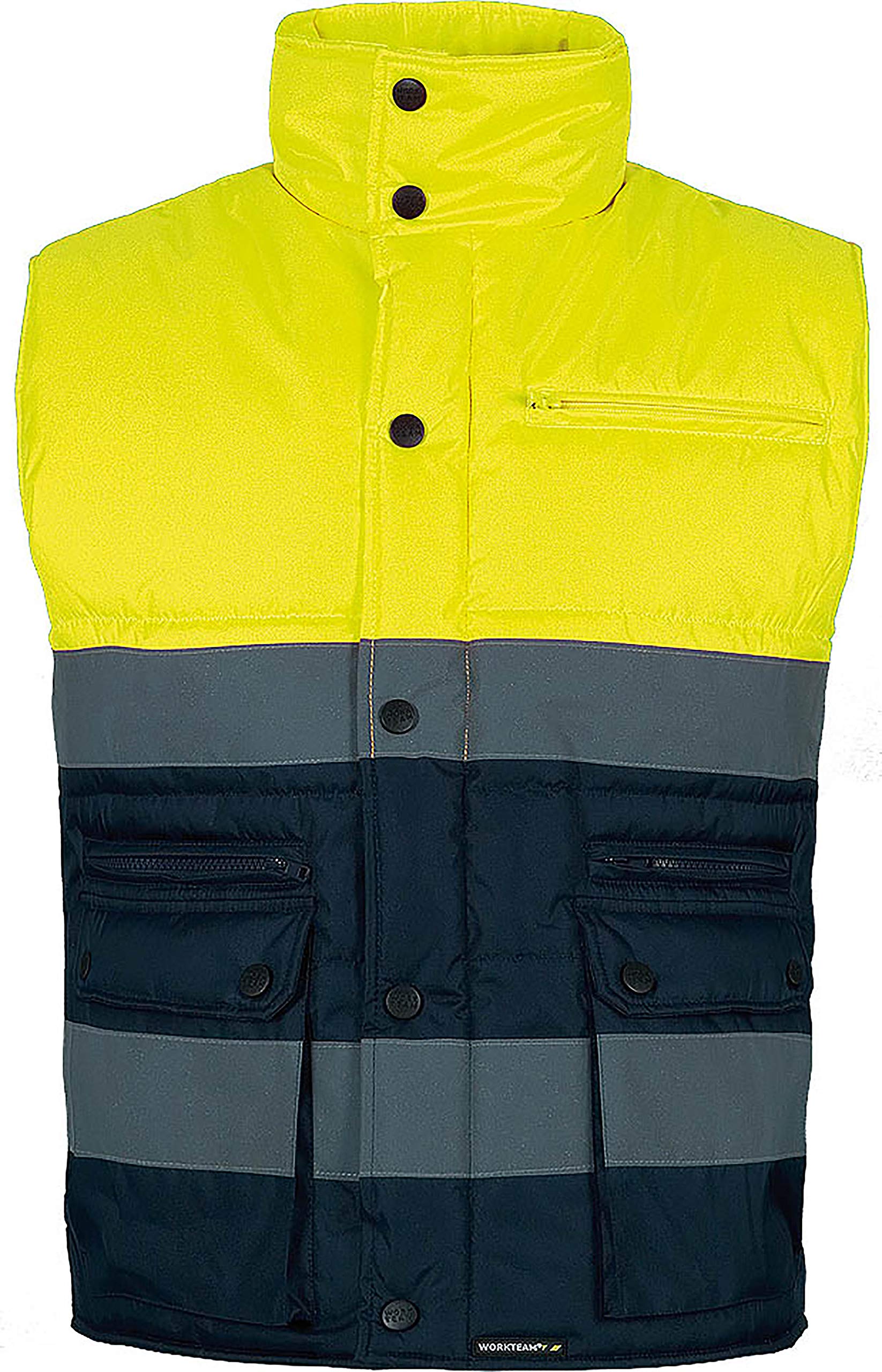 Work Team Chaleco Acolchado Bicolor con 2 Cintas Reflectantes. Hombre
