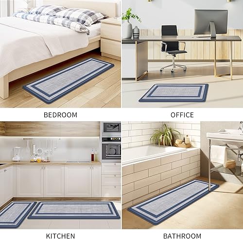 Miniatura 7 de Mattitude Tapete de cocina 2 piezas Alfombras acolchadas de 0.47 pulgadas, antideslizantes, impermeables, ergonómicas, cómodas para cocina, suelo,