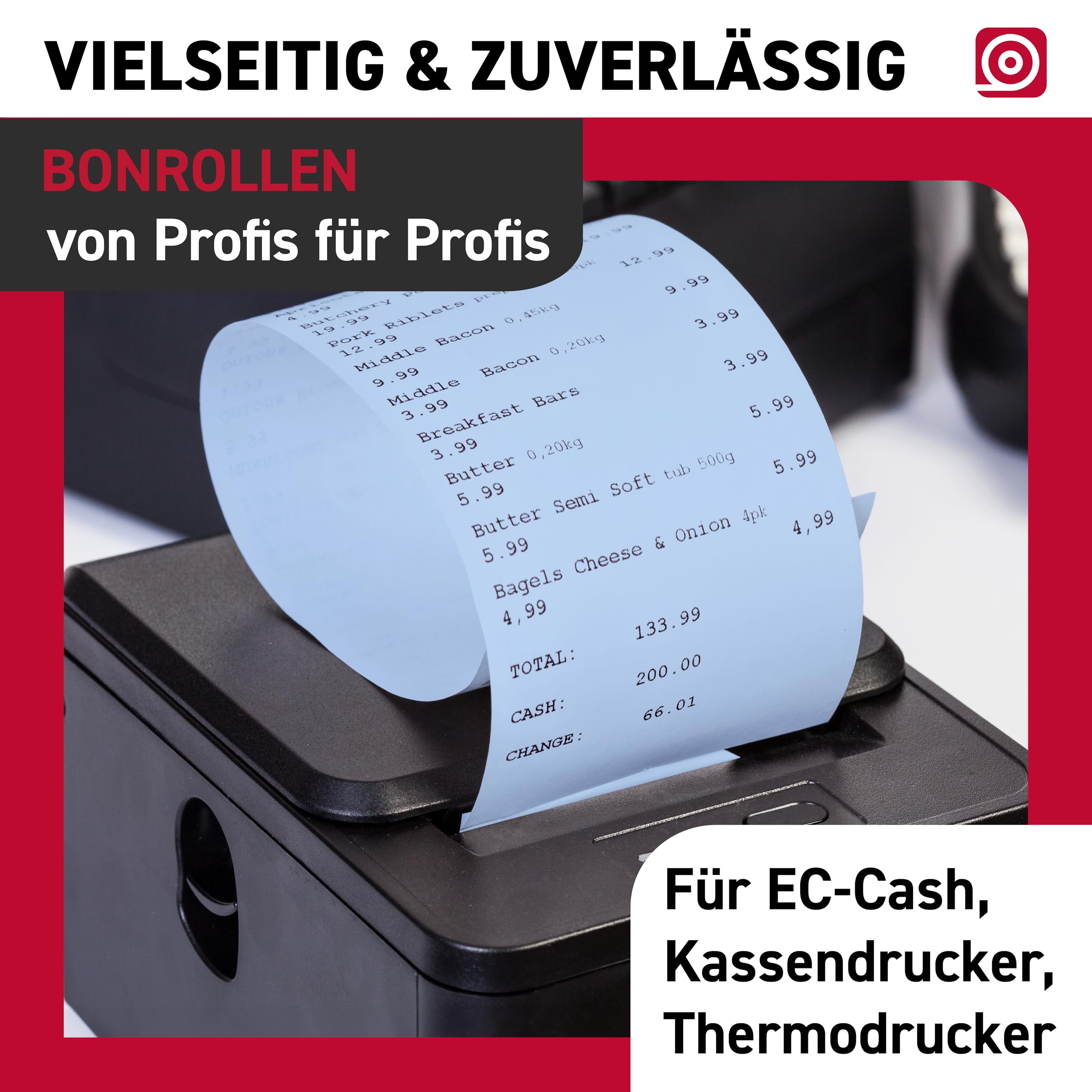 Blue4est® Öko Thermorolle 80 mm x 80 m x 12 mm - umweltfreundliches Thermopapier 52g/m² - 40 Kassenrollen mit ca. 80 mm Rollendurchmesser – Ökobon für EC-Cash und Kassenbondrucker