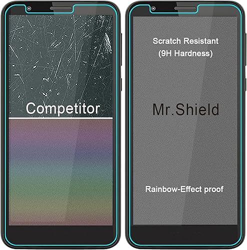 Miniatura 5 de Mr.Shield Protector de pantalla diseñado para Motorola (Moto E6) vidrio templado paquete de 3 con reemplazo de por vida