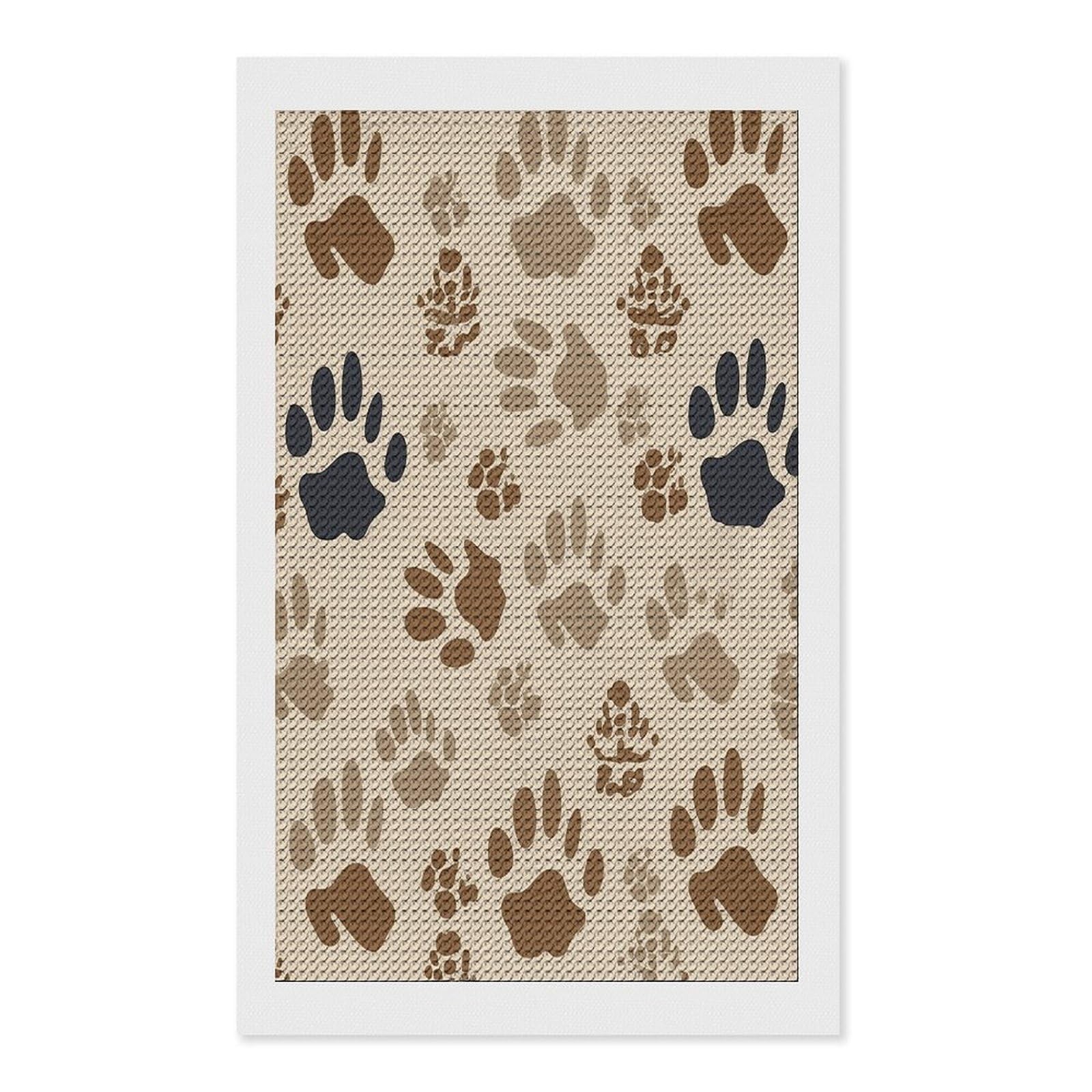 FekiLoot Bone and Paw Print Diamond Art Kits for Adults Diamond Painting Kits for Beginners DIY Diamond Art Kits Round Full Drill Diamond Dot Gem Painting for Home Wall Decor Gift 12"x20"
