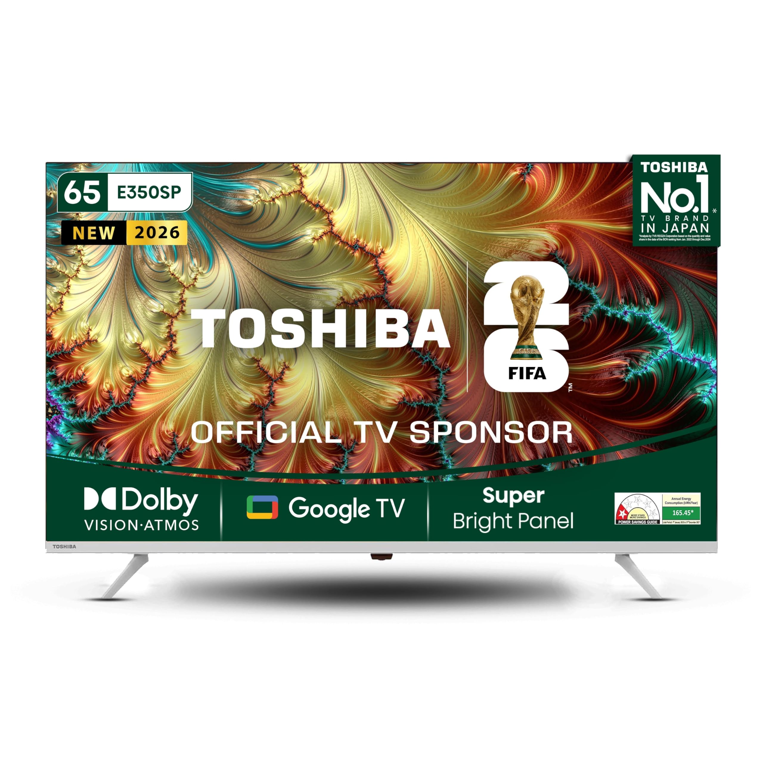 Toshiba 164 cm (65 Inches) 4K Ultra HD Smart Google LED TV | Dolby Vision Atmos | Karaoke Mode | 30W Powerful Speakers | Remote Voice Control | 65E350SP (Silver)