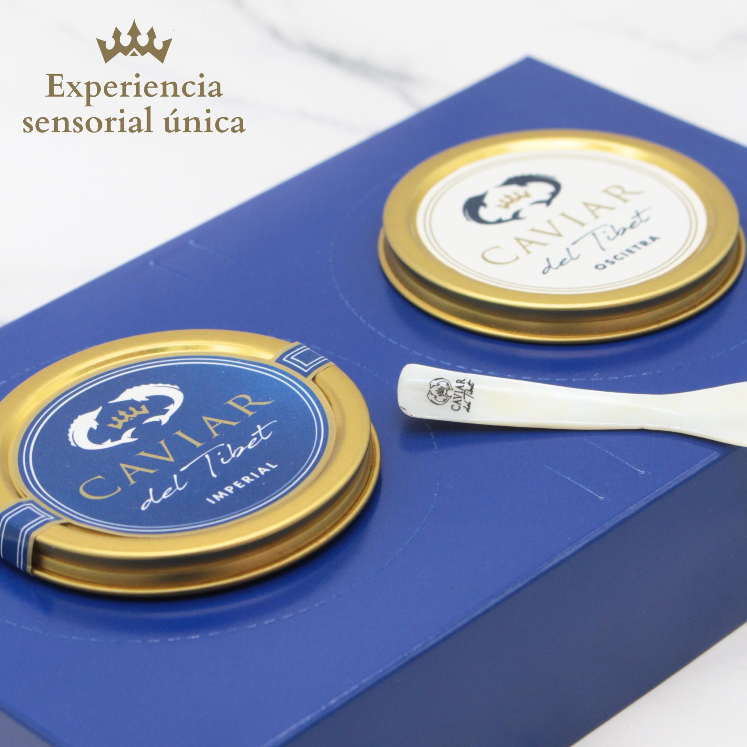 Dúo Caviar del Tíbet – Estuche Gourmet - Caviar Oscietra 50 GR y Caviar Imperial 50GR – Huevas de Esturión - Pack Regalo Gourmet