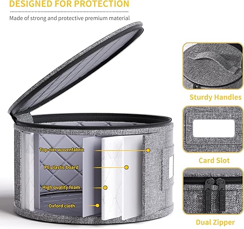 Miniatura 3 de Contenedores de almacenamiento de China, caja rígida para mover platos, platos, vino y vasos, vajilla, tazas, platillos organizadores acolchados