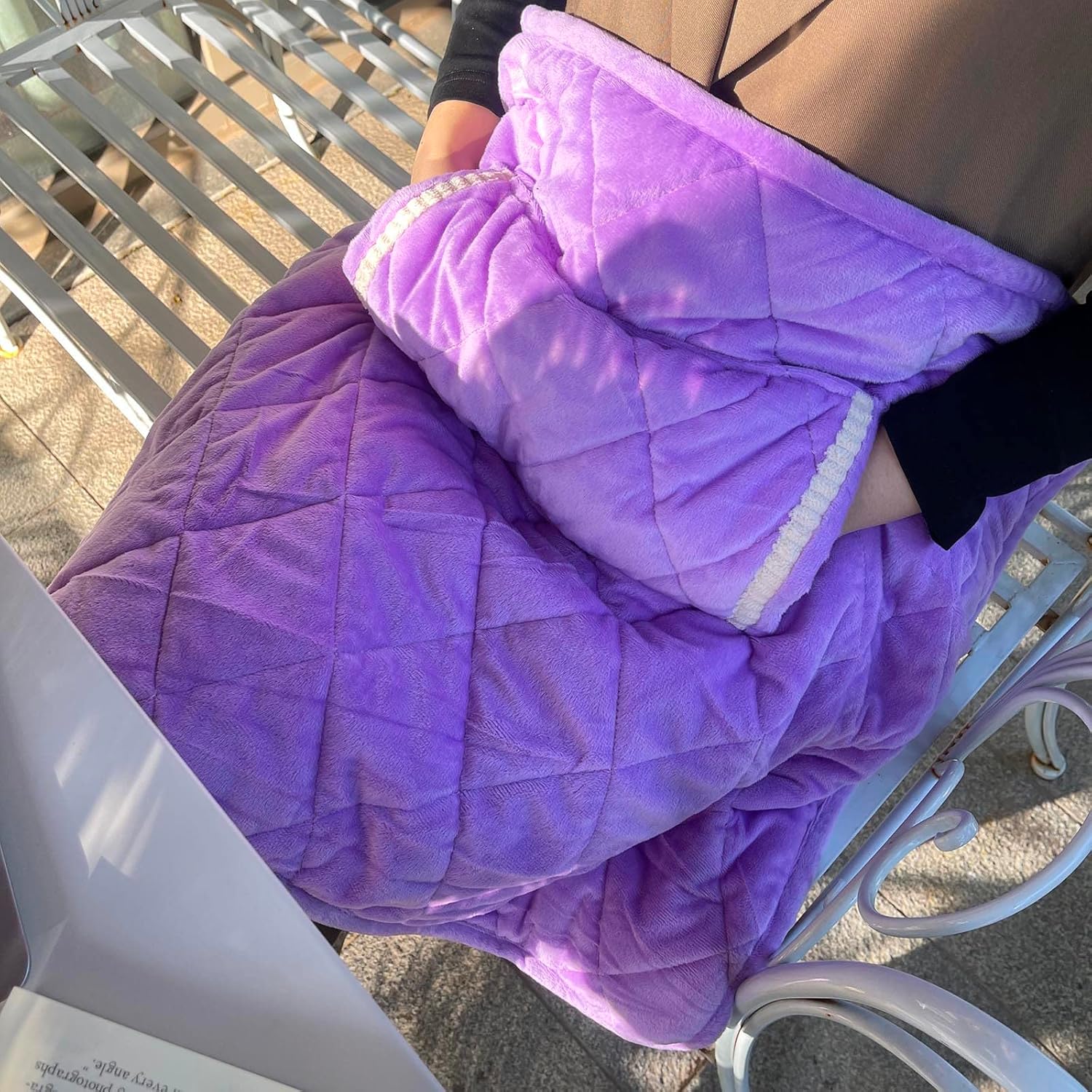 review Sunlucky USB Heating Blanket Office Heating Blanket Electric Heating Pad Blanket Multifunctional Heating Hand Knee Rest Lunch Heater Home Textile Plank Exercise Equipment (Purple, One Size)