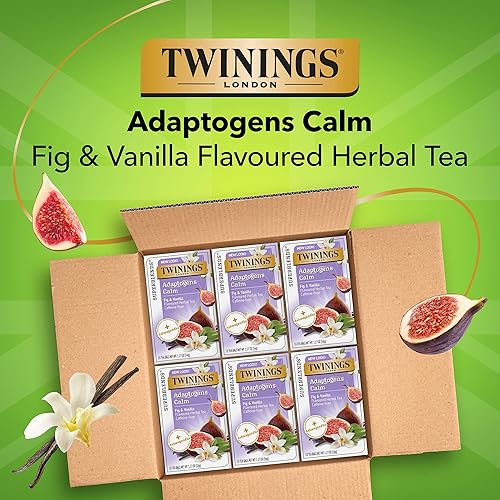 Miniatura 5 de Twinings Superblend Adaptógenos Calm Fig & Vanilla - Té de hierbas con sabor a higo, sin cafeína, 18 bolsas de té (paquete de 6)