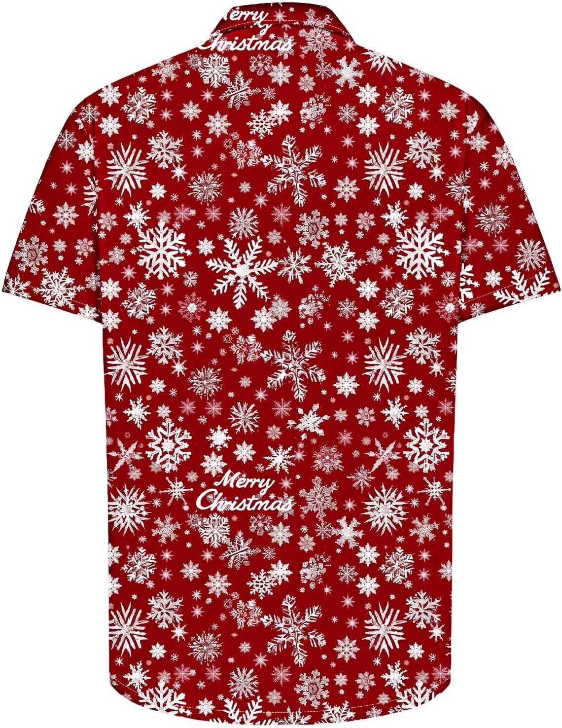 Merry Christmas Shirt Men Hawaiian Relaxed-Fit Short Sleeve Button Down Shirts Xmas Tree Reindeer Print Vacation Top