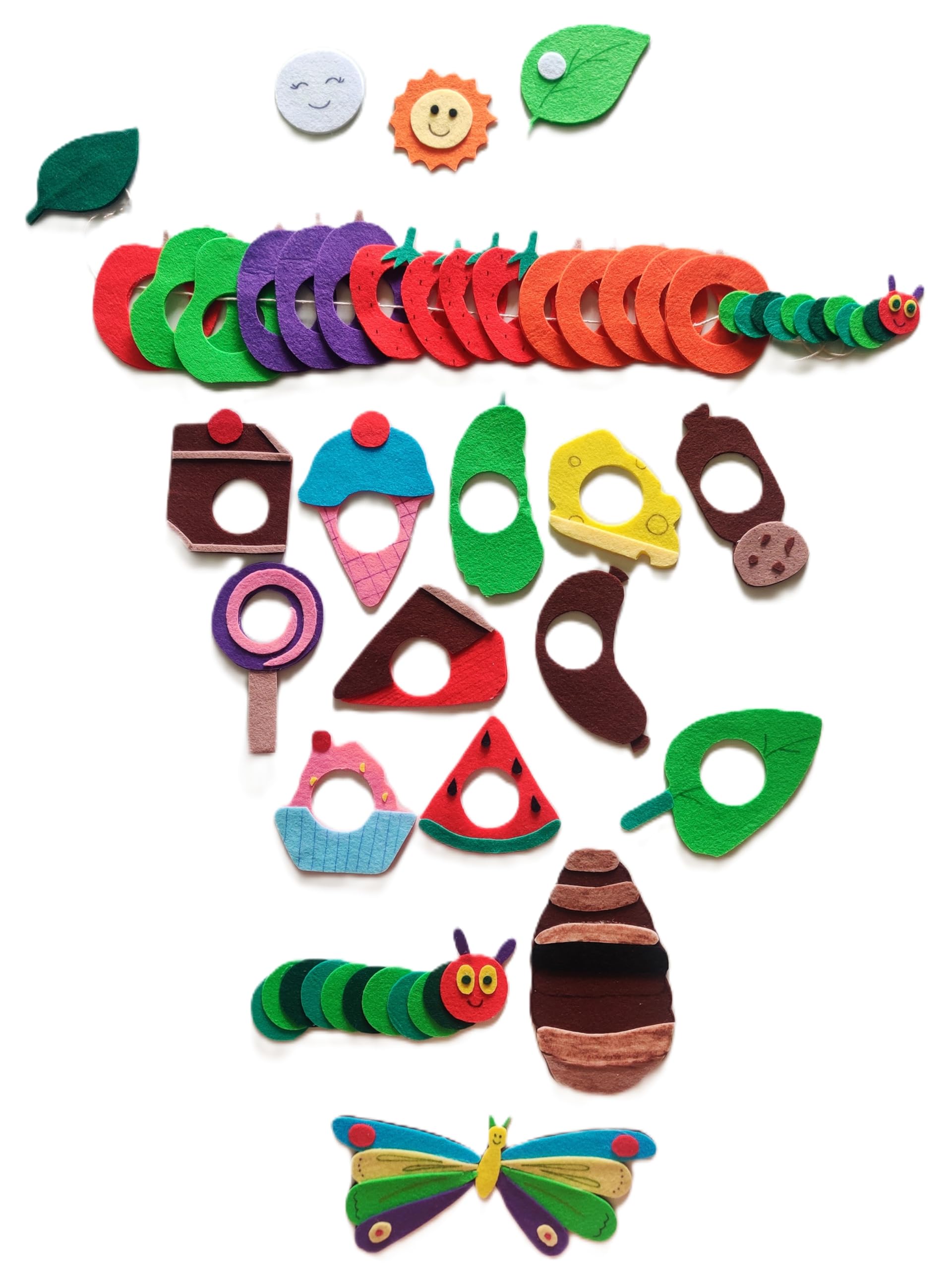 Craftworld Projects Hungry Caterpillar Story Set for Kids, Multicoloured | Story Set for Toddlers Preschool with Animals Caterpillar Figures Great as Kids Crafts Activities-image-47