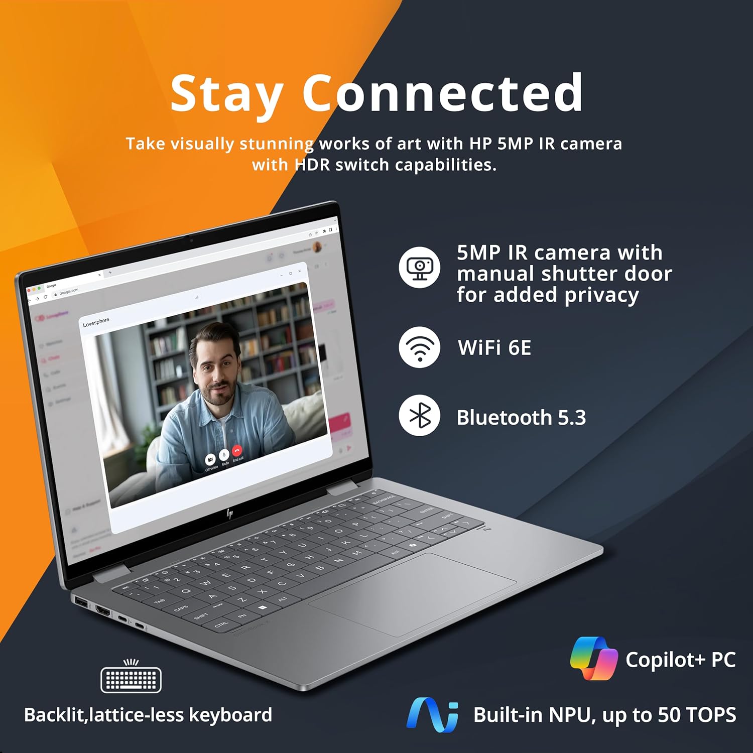 HP OmniBook X Flip 14" 2K Touch-Screen 2-in-1 Laptop, AMD Ryzen AI 7 350, 24GB LPDDR5X, 1.5TB Storage (1TB SSD+512GB Docking Station), AMD Radeon 860M, Backlit Keyboard, Wi-Fi 6E, Win 11, Silver
