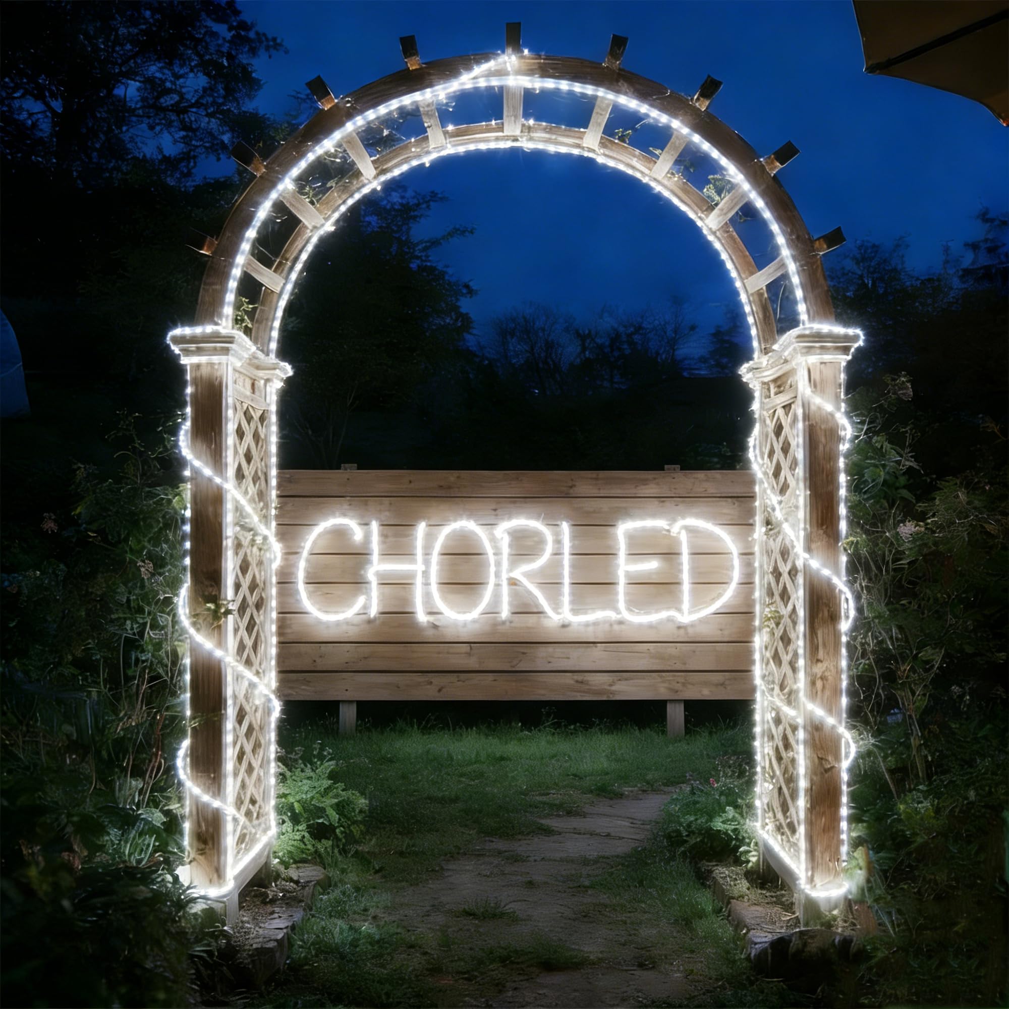 Cuerda de luces LED impermeables, conectable y flexible con 8 modos, iluminación exterior para cubierta, jardín, piscina, patio y decoración de Navidad (blanco, 20 pies)