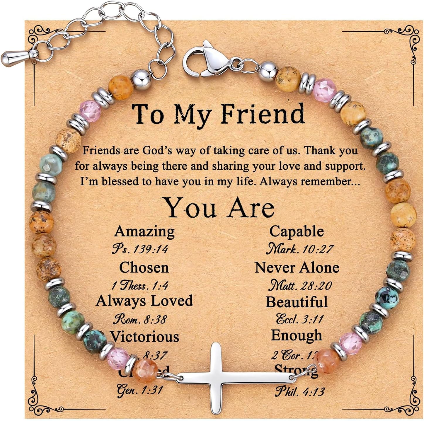 Christian Cross Bracelet Friend Bracelets For Women Friendship Gifts For Women Unique Gift For Friends Best Friend Bracelet Stocking Stuffers For Woman Easter, Baptismal Day, Christmas Gift