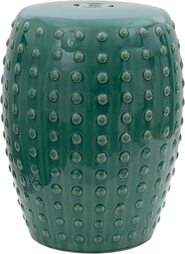 Red Lantern Taburete de jardín de porcelana azul-verde de 18