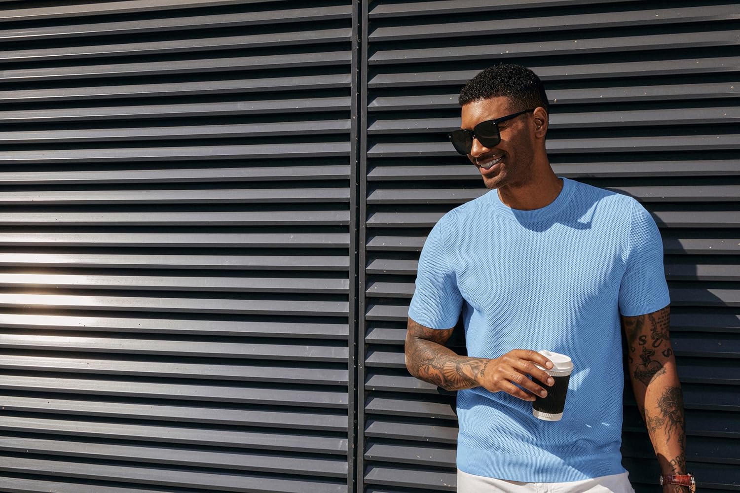 PJ PAUL JONES Mens T-Shirts Crew Neck Waffle Knit Shirt Short Sleeve Tee Shirts Fashion Casual Pullover Tops - Image 6