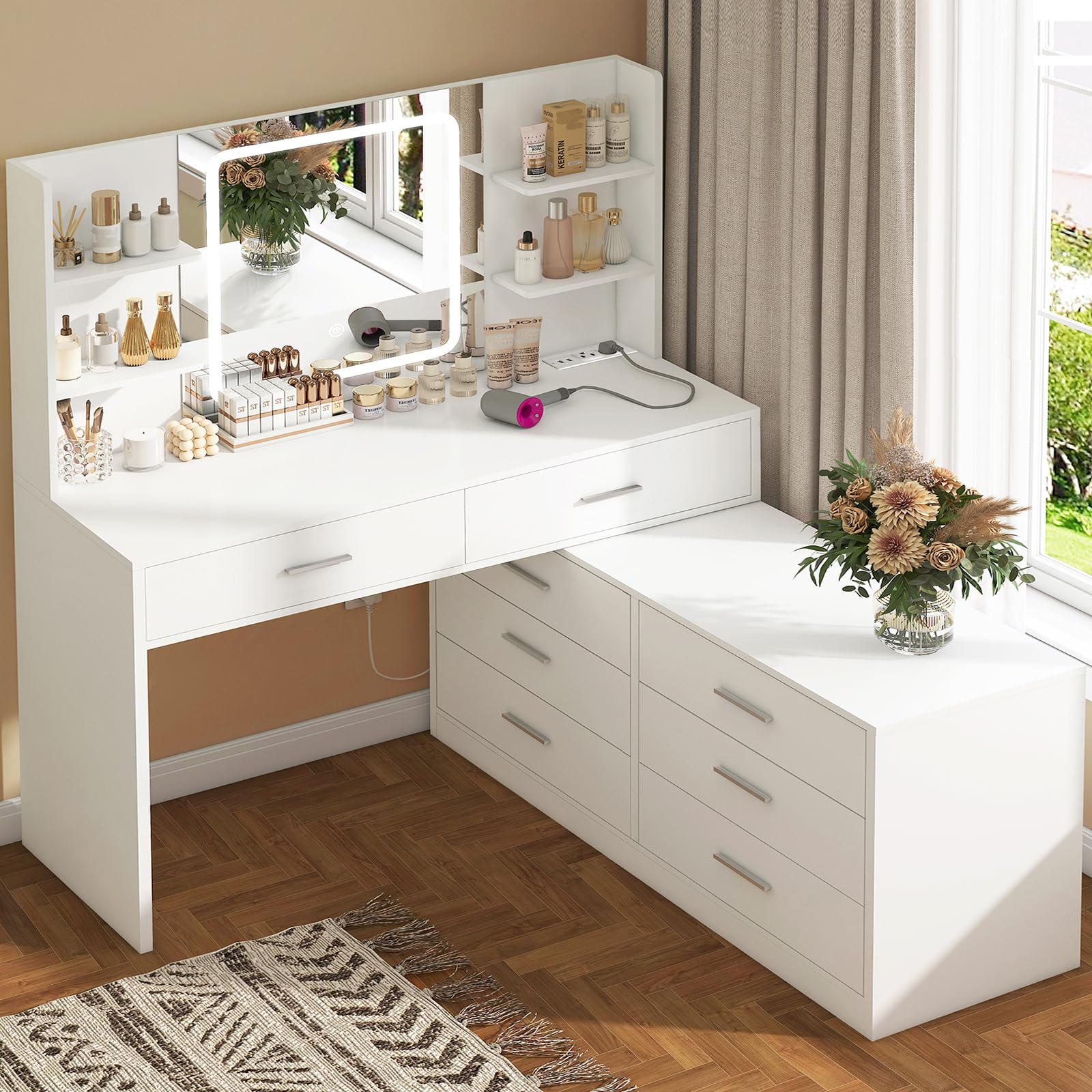 FIONESO L-Shape Vanity
