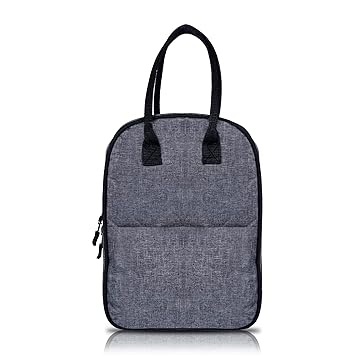 Travel Lunch/Tiffin/Storage Bag with Bottle Comportment Picnic Tote Cooler Bag for Women Kids Men Office, College & School Extra Large, Black (Nylon)