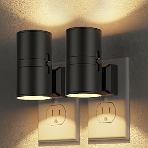 Night Lights Plug into Wall, Dimmable Night Light Plug in, Modern Night Lights with Dusk to Dawn Light Sensor, Soft White 3000K, 0-100LM Adjustable Brightness Nightlight for Hallway Bedroom, 2 Pack