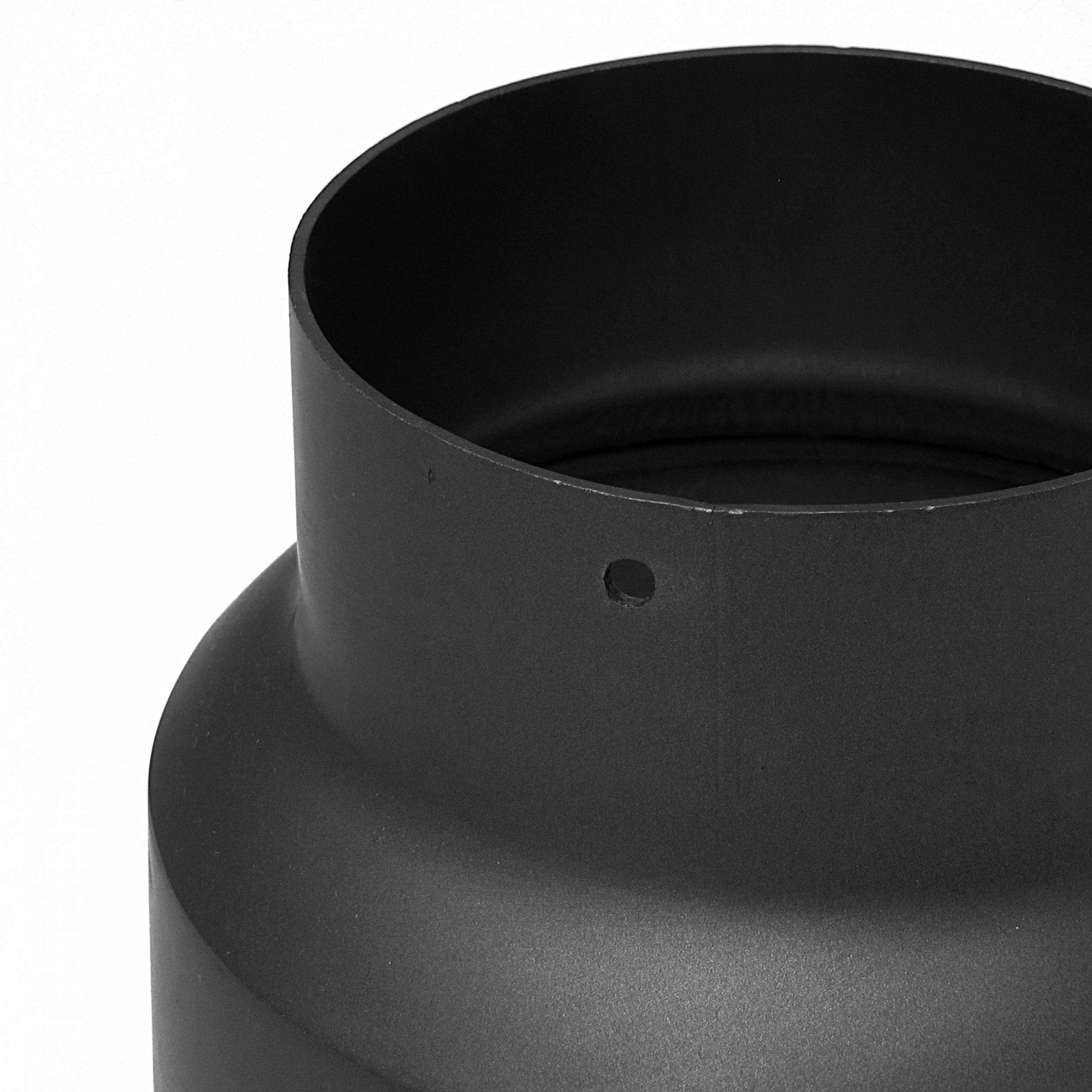 raik Senotherm - Réduction de tuyau de fumée - Diamètre intérieur : 150 mm - Diamètre extérieur : 120 mm - Longueur : 130 mm - Acier : 2 mm - Noir - Pour poêles, cheminées, chaudières à bois