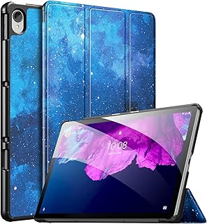 MoKo Case Fits Lenovo Tab P11 Plus 2021 (TB-J616F/607F) & P11 2020 (TB-J606F/606X/606L) 11", Lightweight Slim Shell Shockproof Back Stand Cover with Auto Wake/Sleep, Blue Sky Star