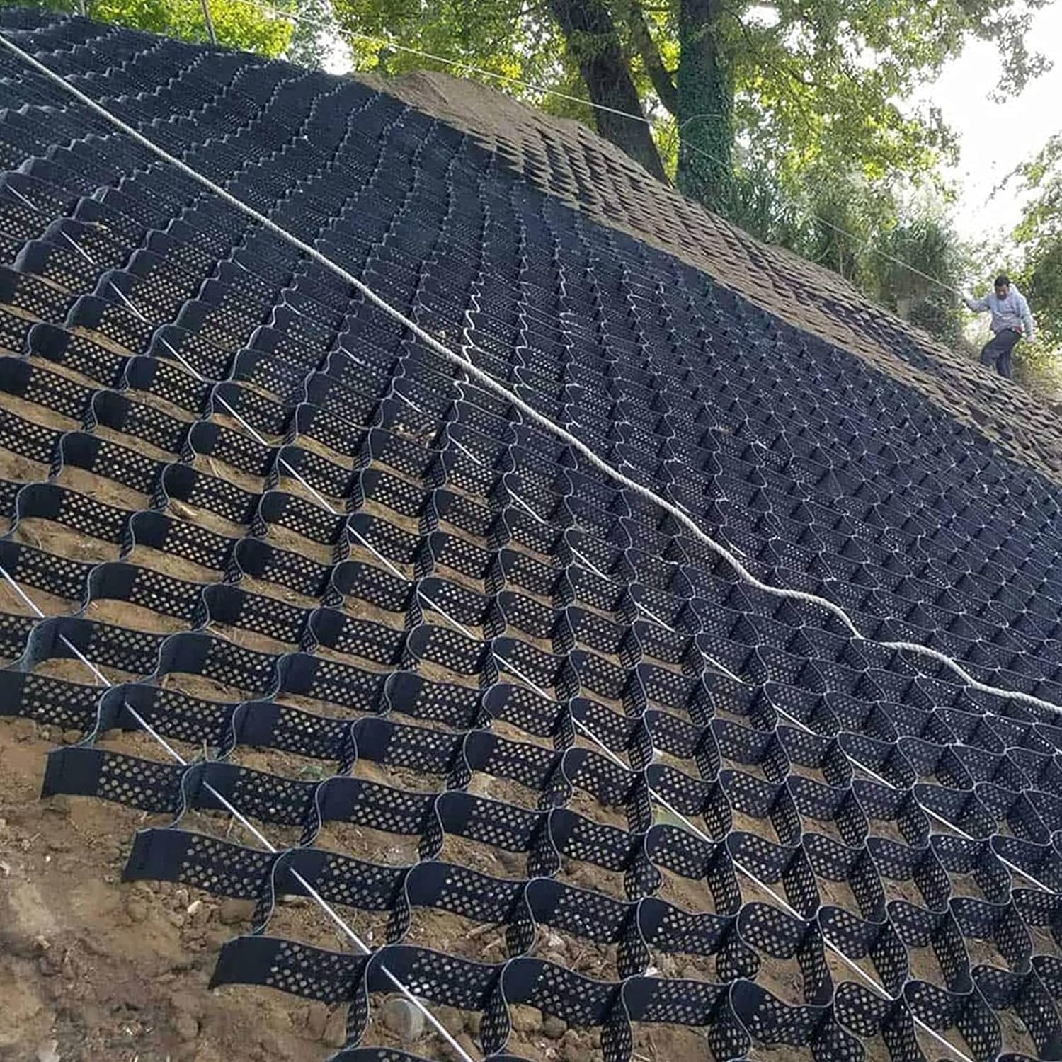 Grille de sol stabilisatrice de pente ELzEy géogrille extérieure pour trottoir 10x6m