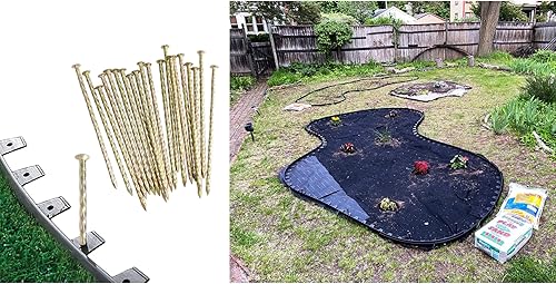 Miniatura 6 de Paquete de 100 estacas de jardín de metal galvanizado sólido de 6 pulgadas para jardín, anclajes en espiral para bordes de pavimentación, barreras