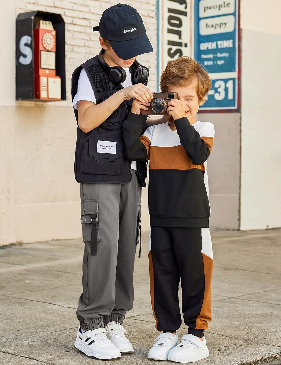 Arshiner Boys Cargo Joggers Pants Kids Elastic Waist Casual Pants Lightweight School Pants with 4 Pockets 5-12 Years - Image 7