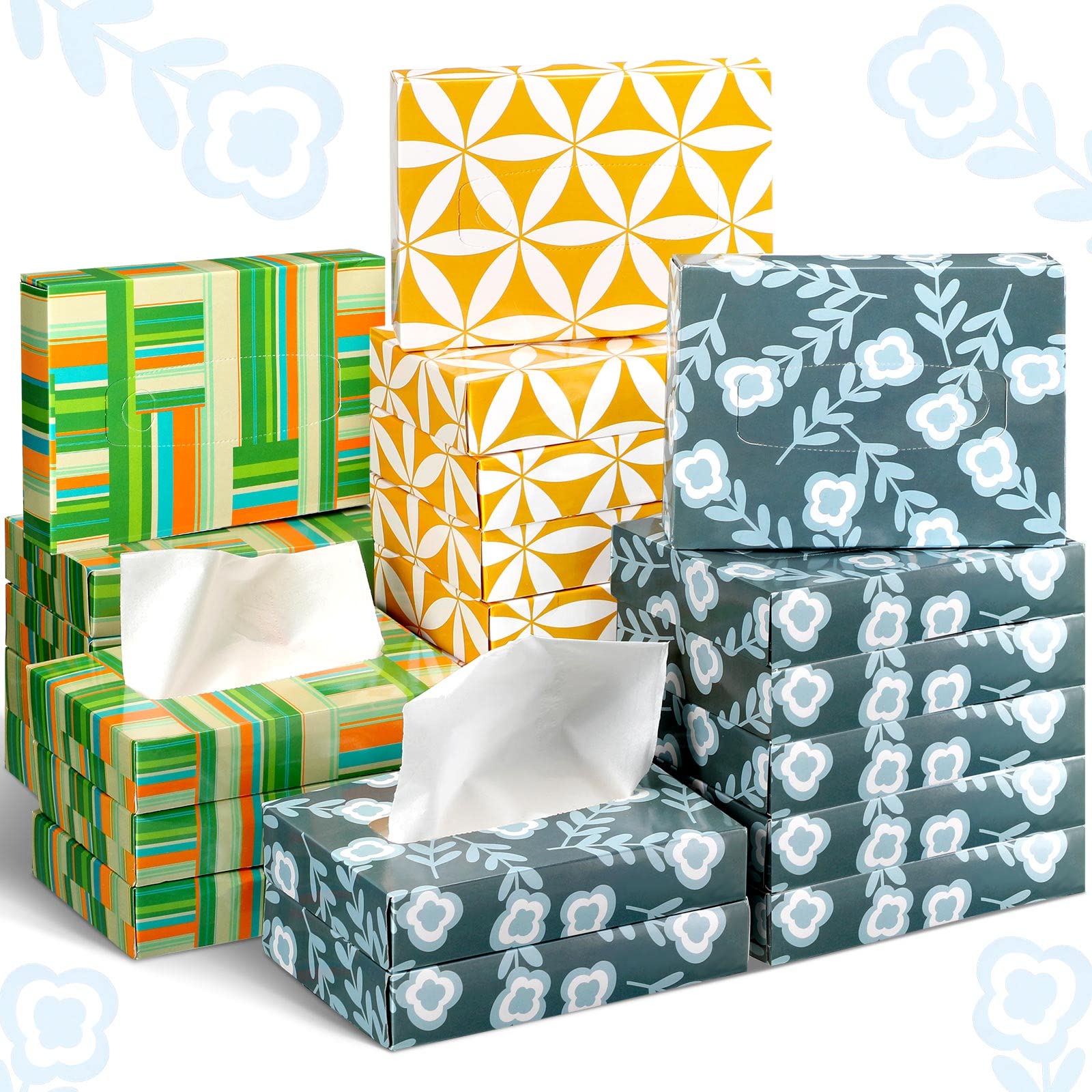 Yinder 24 Pcs Small Tissue Cube Box 960 Sheets for Classroom, Simple