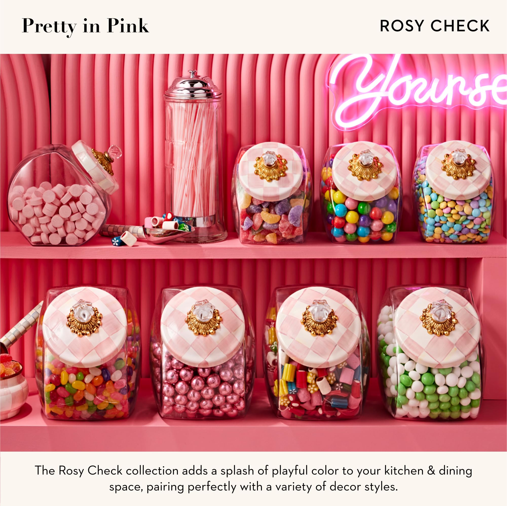 Amazon.com: MACKENZIE-CHILDS Sweets Jar with Enamel Lid, Small