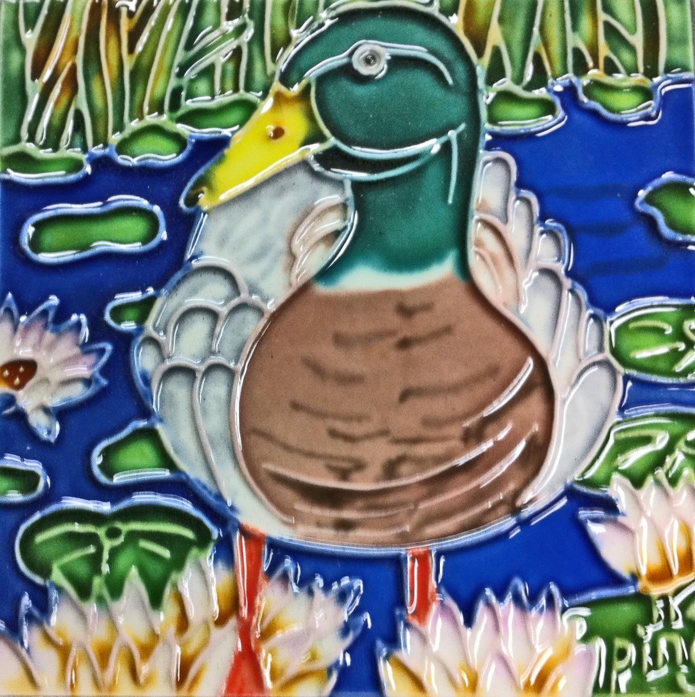 Amazon.com : Continental Art Center SD-082 4 by 4-Inch Duck Ceramic Art ...